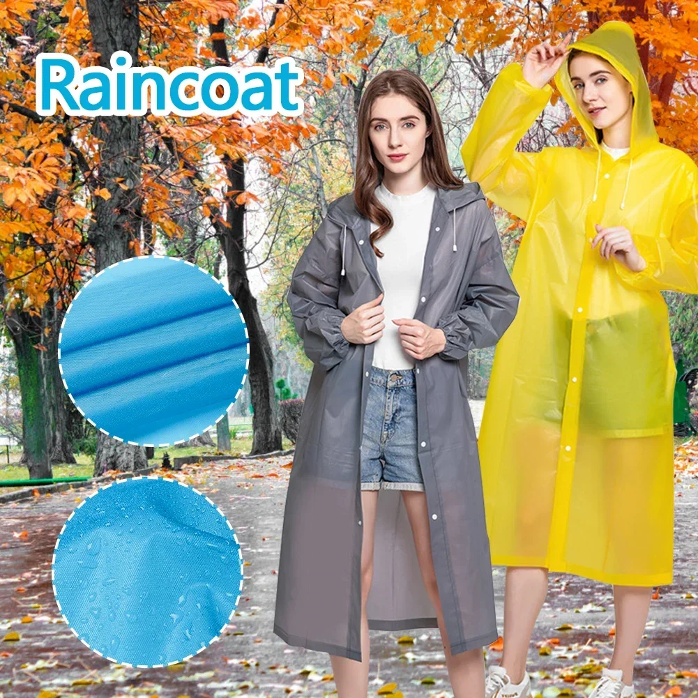 Fashion EVA Children Adult Raincoat Kid Adult Thickened Waterproof Rain Coat Girl Boy Outdoor Hiking Travel Reusable Rain Jacket