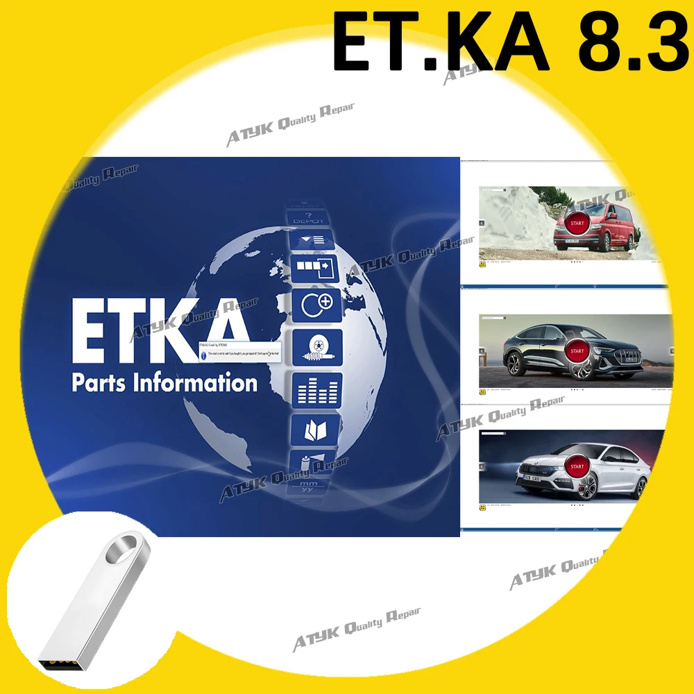 etk.a V8.3 car tools ETK.A 8.3 win Auto Repair Software ET-KA 8.3 for A-udi for V-W Group Vehicles Electronic Parts Catalog NEW