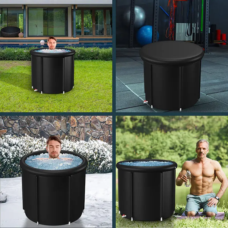 Dia90cm Portable Ice Bath Tub Athletes/Recovery Premium Cold Plunge Tub Outdoor Use Oversized Adult Sized Cold Plunge Pool