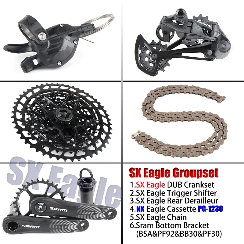 SRAM SX Eagle 1x12 12 Speed 12V MTB Groupset Kit DUB Crankset