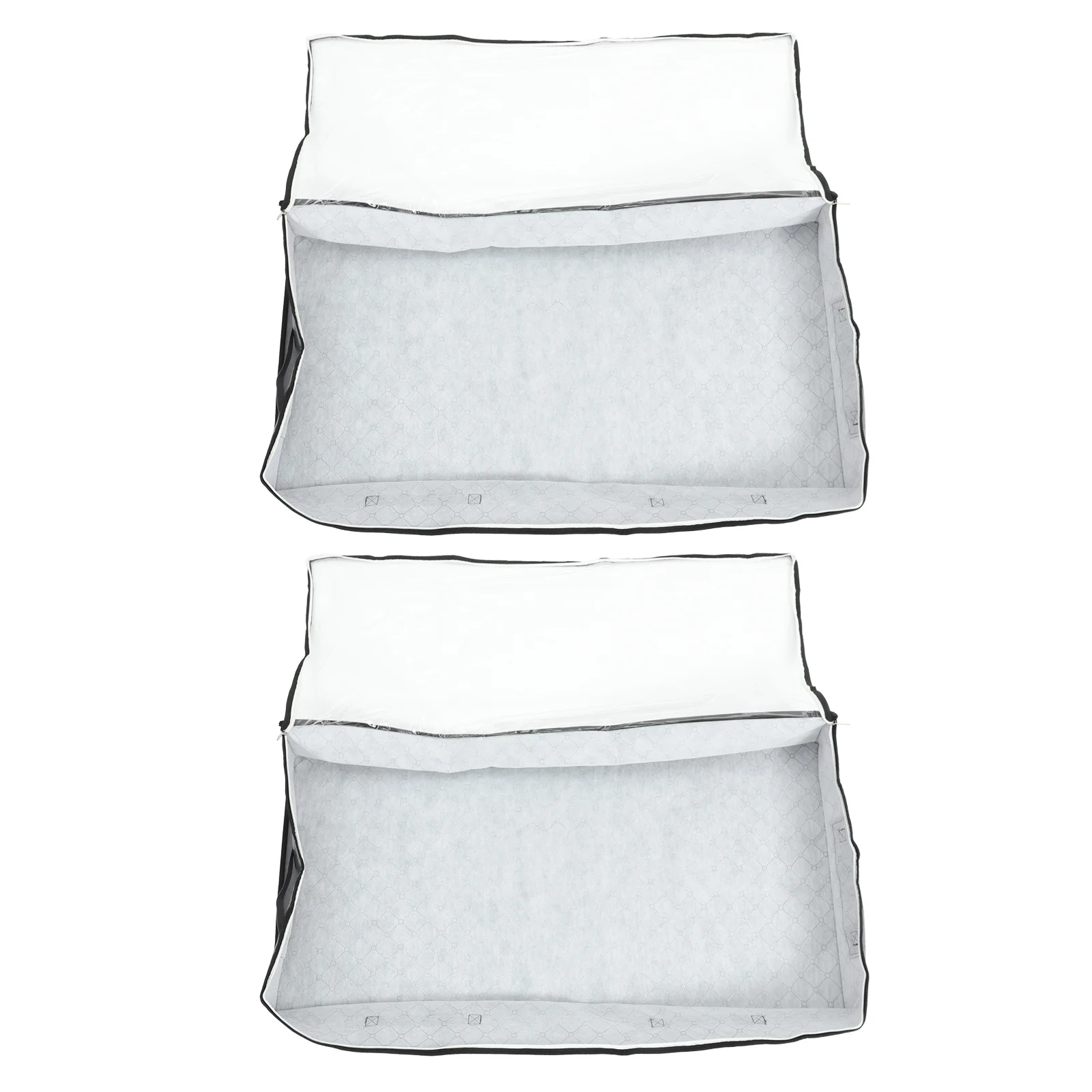 

2pcs Under Bed Bag Large Capacity Lightweight Quilt Storage Bin Transparent Window Heavy Duty Handles For Blanket Comforter