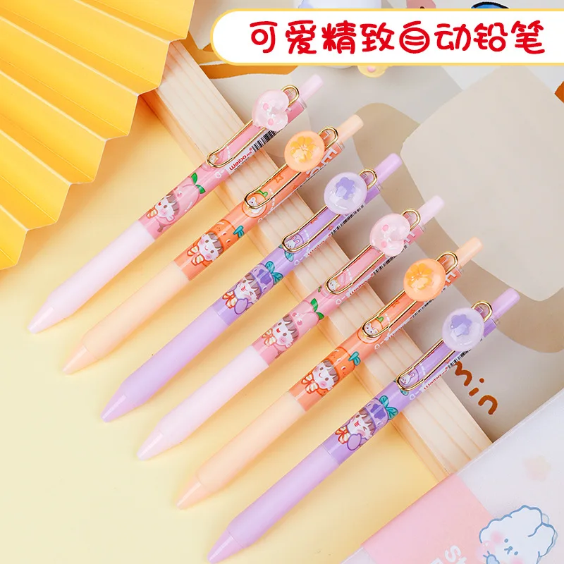 24pcs Weibo Stationery Cartoon Press Propelling Pencil0.5mRefill Student Cute Good-looking Sharpening-Free Retractable Pencil