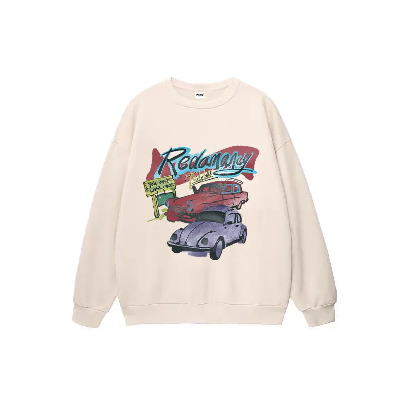 

Cool Racing Pattern Printed Crew Neck Sweatshirts 2025 New Fashion Trend Pullover Clothes
