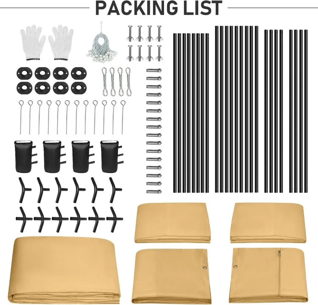 Dossel para porta-copos OUTFINE 12x20 pés, dossel para carro e barco resistente, garagem com paredes laterais removíveis e janelas ventiladas enroladas