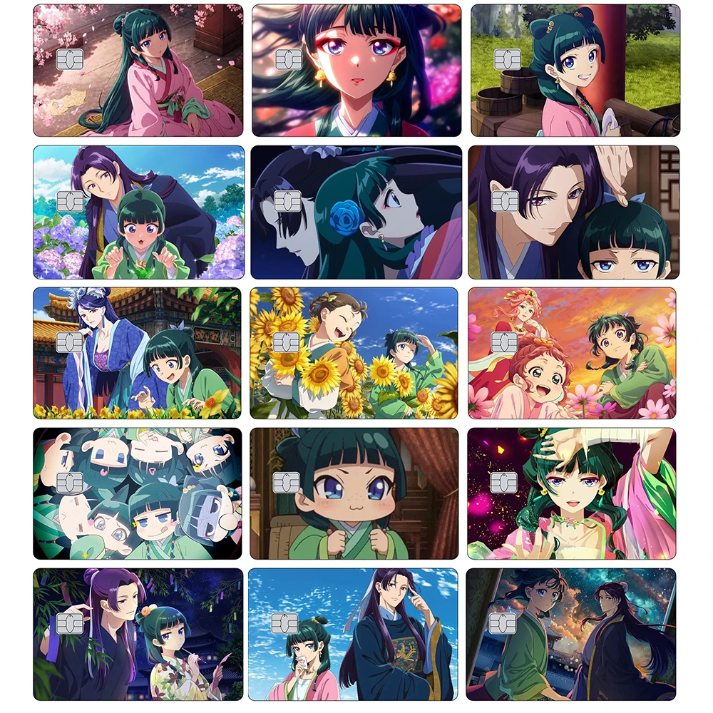 

Anime Cartoon The Apothecary Diaries Credit Bank Card Skin Stickers Bus Metro Card Sticker Cover Film Matte Small Chip Decal