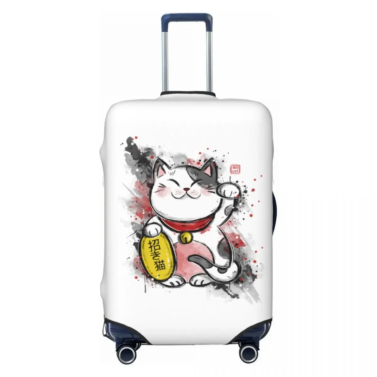 

Custom Kawaii Maneki Neko Luggage Cover Elastic Lucky Cat Travel Suitcase Protective Covers Fits 18-32 Inch