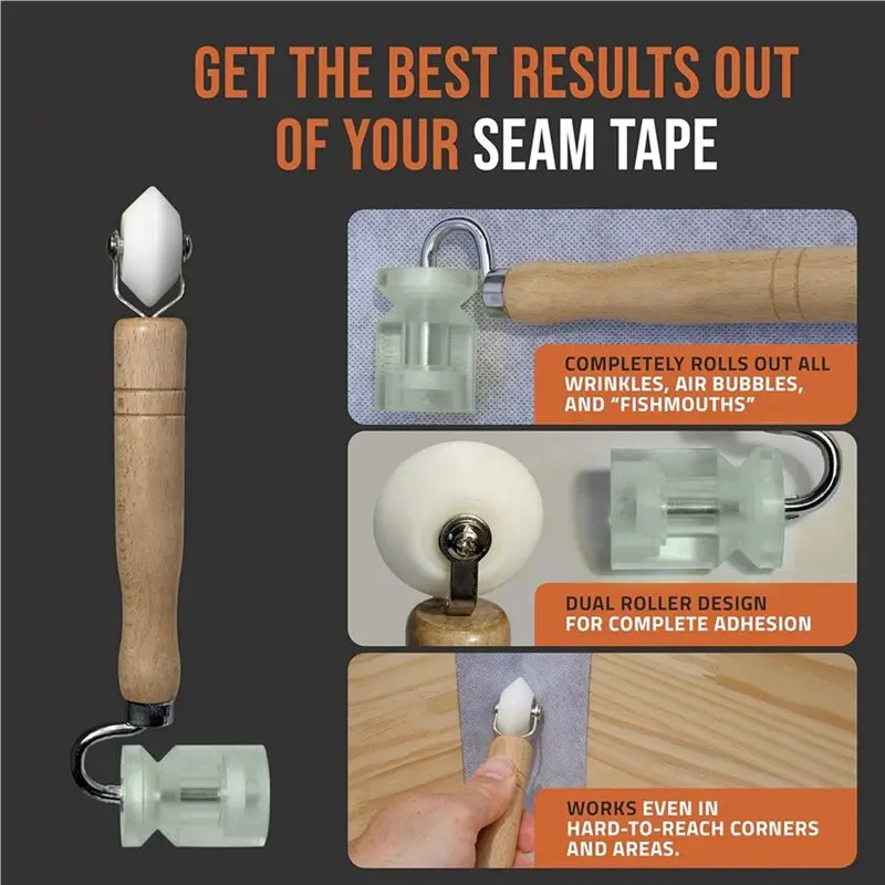 【FLASH DEAL】2X Seam Tape Roller - RV Roof Roller Tool Dual Design Seam Roller Roofing Tool & Sound Deadening Roller Tool