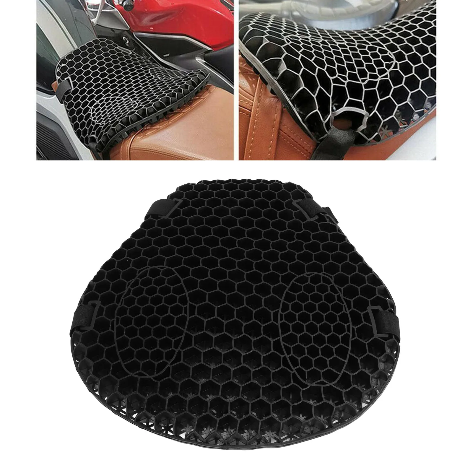 3D Gel Seat Cushion Motorcycle Gel Seat Cushion 3D Shock Absorption Pressure Relief Breathable Seat Pad Motorcycle Seat Cushion