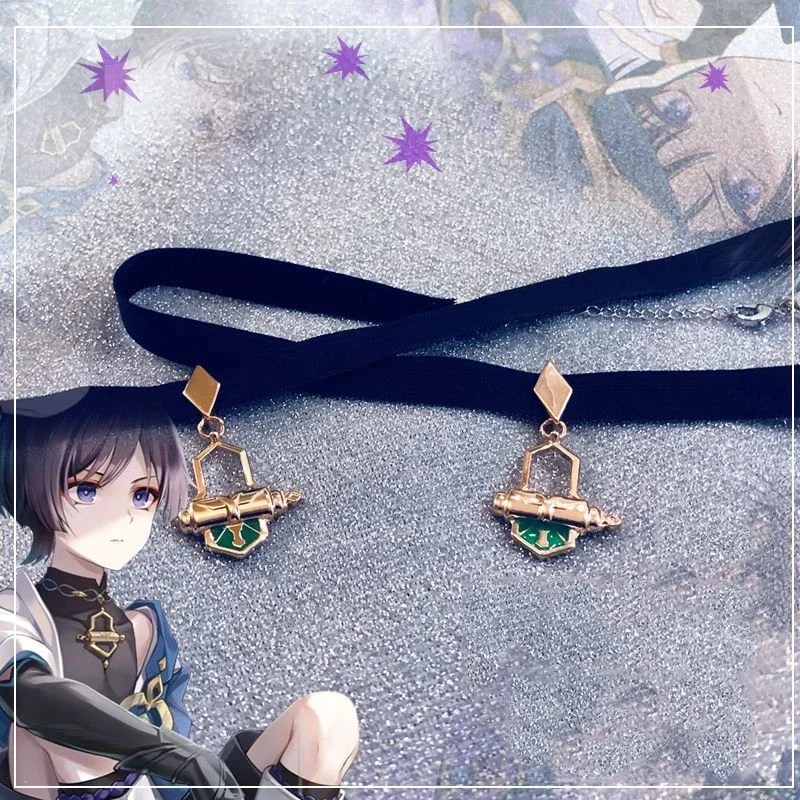 Game Hot Game Impact Scaramouche Necklace Wanderer Kunikuzushi Cosplay Props Pendant Choker Balladeer Jewelry Peripherals Gifts