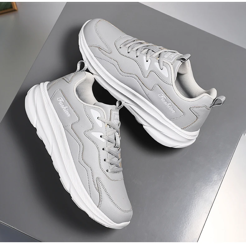 Sneakers Herrenschuhe Weiche Mokassin-Schuhe Bequeme Freizeitschuhe für Herren Einfarbig Schwarz Grau Herren-Gehschuhe Übergrößen 39-46 – Detail 20