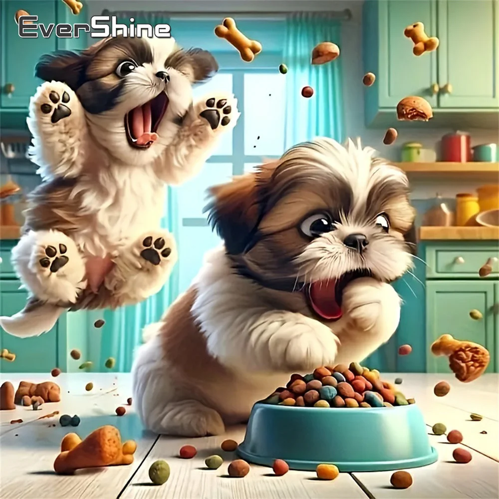 Evershine Diamant Mosaik Hund Tier Voll Platz Runde Malerei Neue Ankunft Stickerei Handgemachtes Geschenk