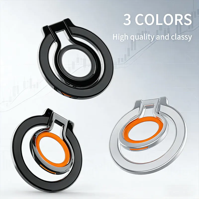 Cell Phone Metal 360 ° Rotation Finger Ring Strong Magnetic Stand for Magsafe Folding Magnet Holder for iPhone 16 15 14 Samsung