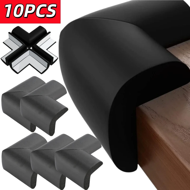 10 unids/lote Protector de esquina de seguridad para bebés espuma suave NBR protectores de bordes y esquinas a prueba de bebés parachoques de esquina de seguridad para niños con cintas