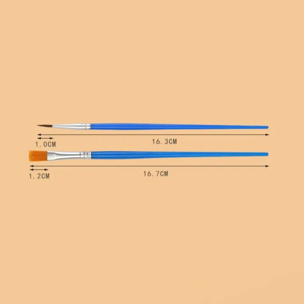 100 шт., 100 шт., набор нейлоновых кистей для рисования волос, заостренные художественные кисти для масляной живописи, плоские керамические принадлежности для рисования, дети