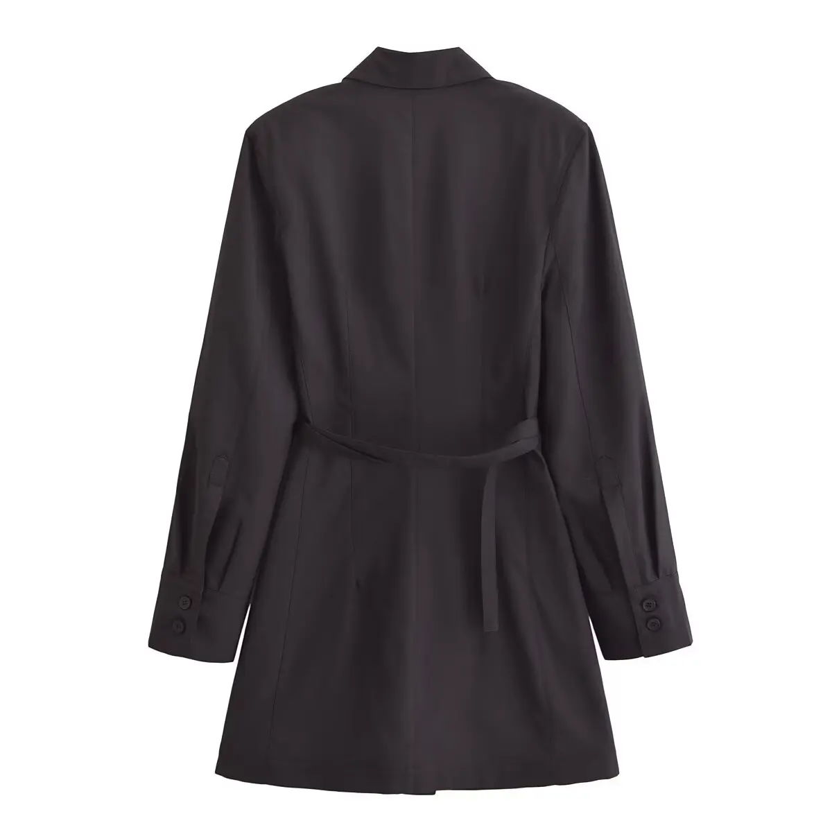 Tangada Women Black Blazer Dress with Belt Long Sleeve Vintage Style Females Mini Dresses Vestidos QN014