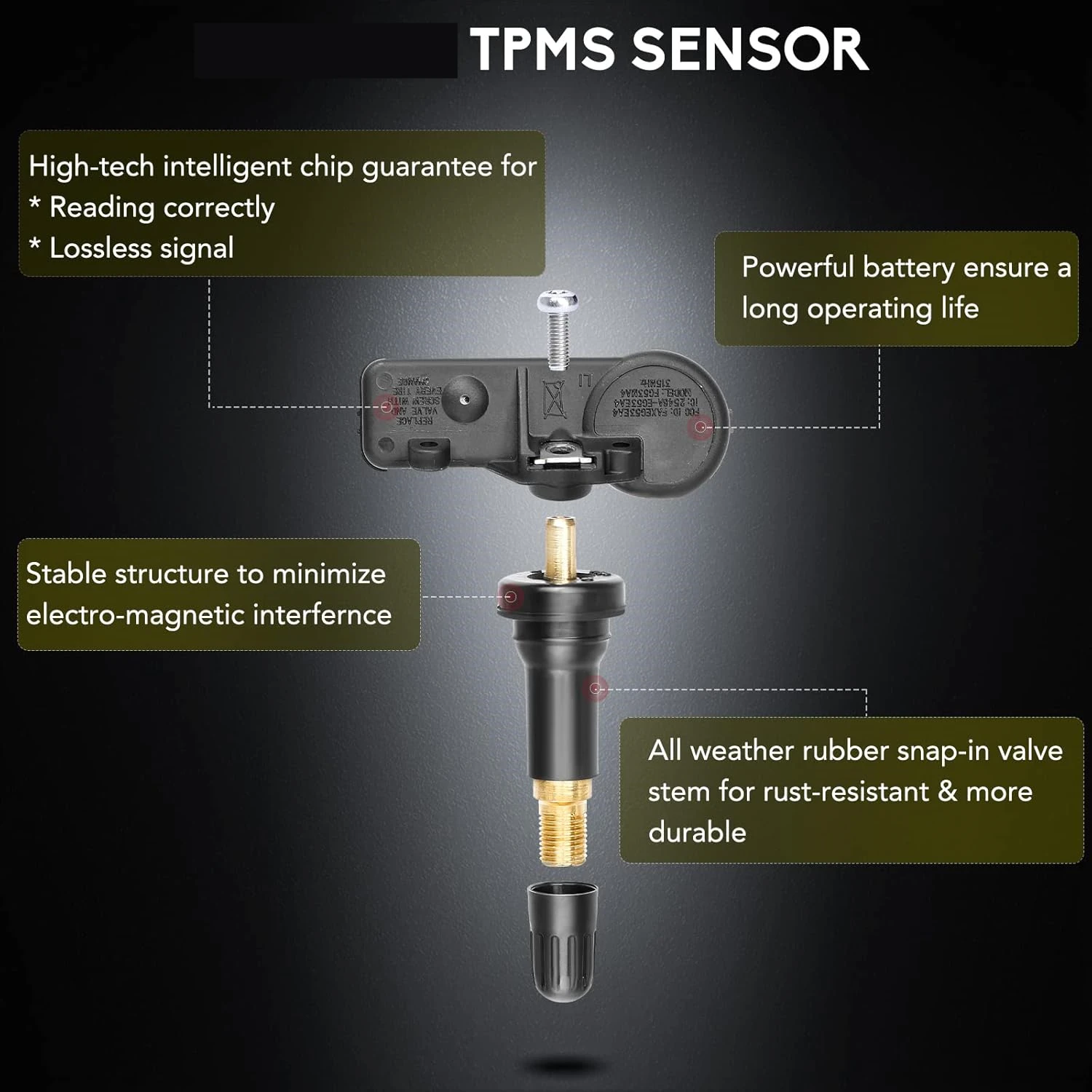 مستشعر ضغط الإطارات TPMS يناسب نظام مراقبة ضغط الإطارات Ford F150 Focus Lincoln Mazda 7L1TZ1A150AA 7L1Z1A189A, 315MH