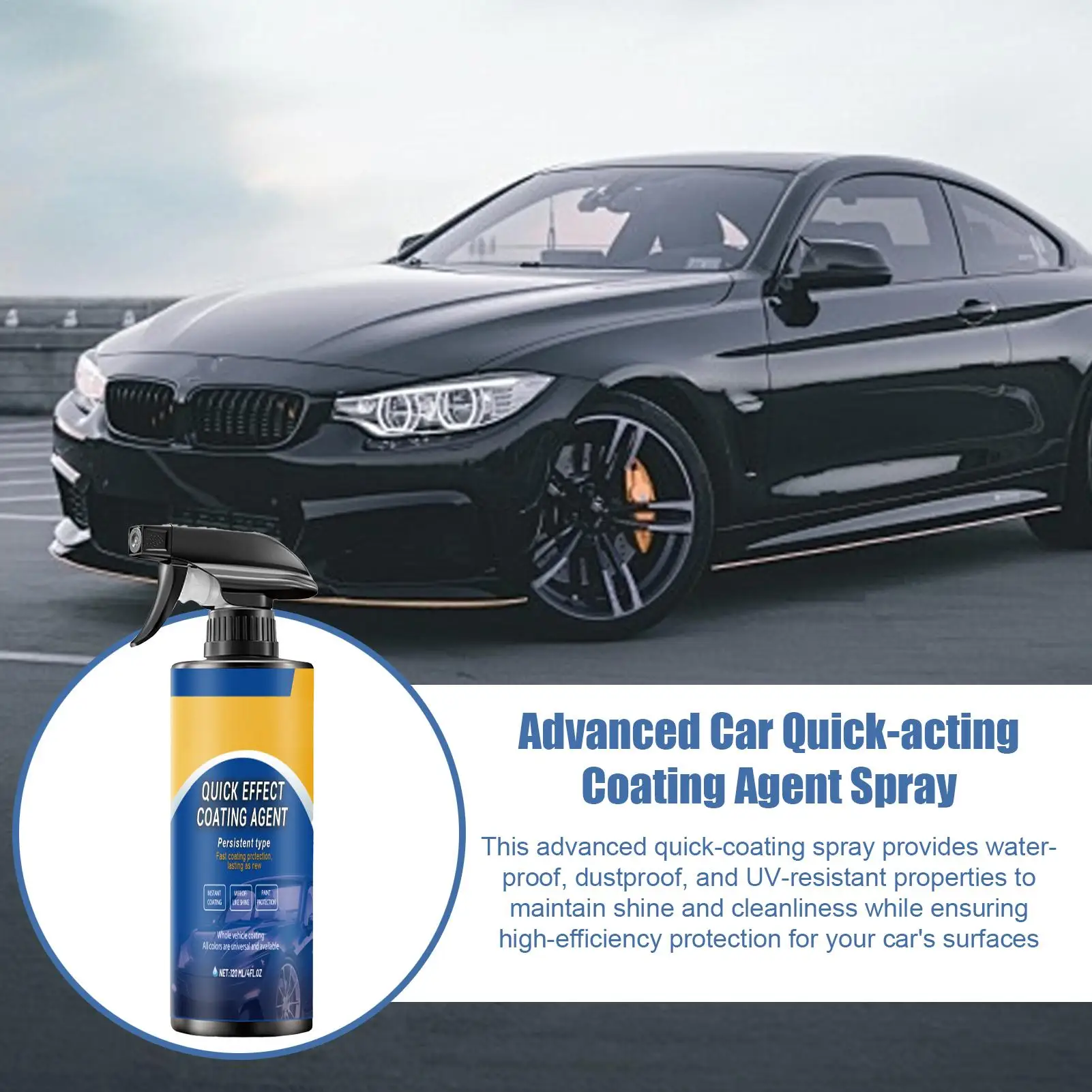 

Быстросохнущий спрей для полировки автомобиля, 120 мл, спрей с керамическим покрытием, гидрофобный слой для полировки автомобиля