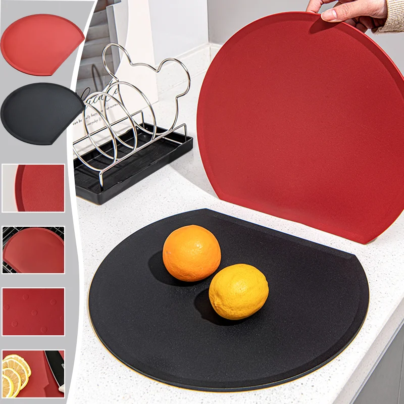 

1PC Food Grade TPU Cutting Board Semi‑circular Antibacterial Antimold Chopping Board Non‑slip Flexible Kitchen Cutting Board