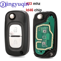 jingyuqin FSK ID46 433MHZ Remote Car Key Case Shell Cover For Renault Clio 3 Megane 3 Kangoo Modus Folding Flid