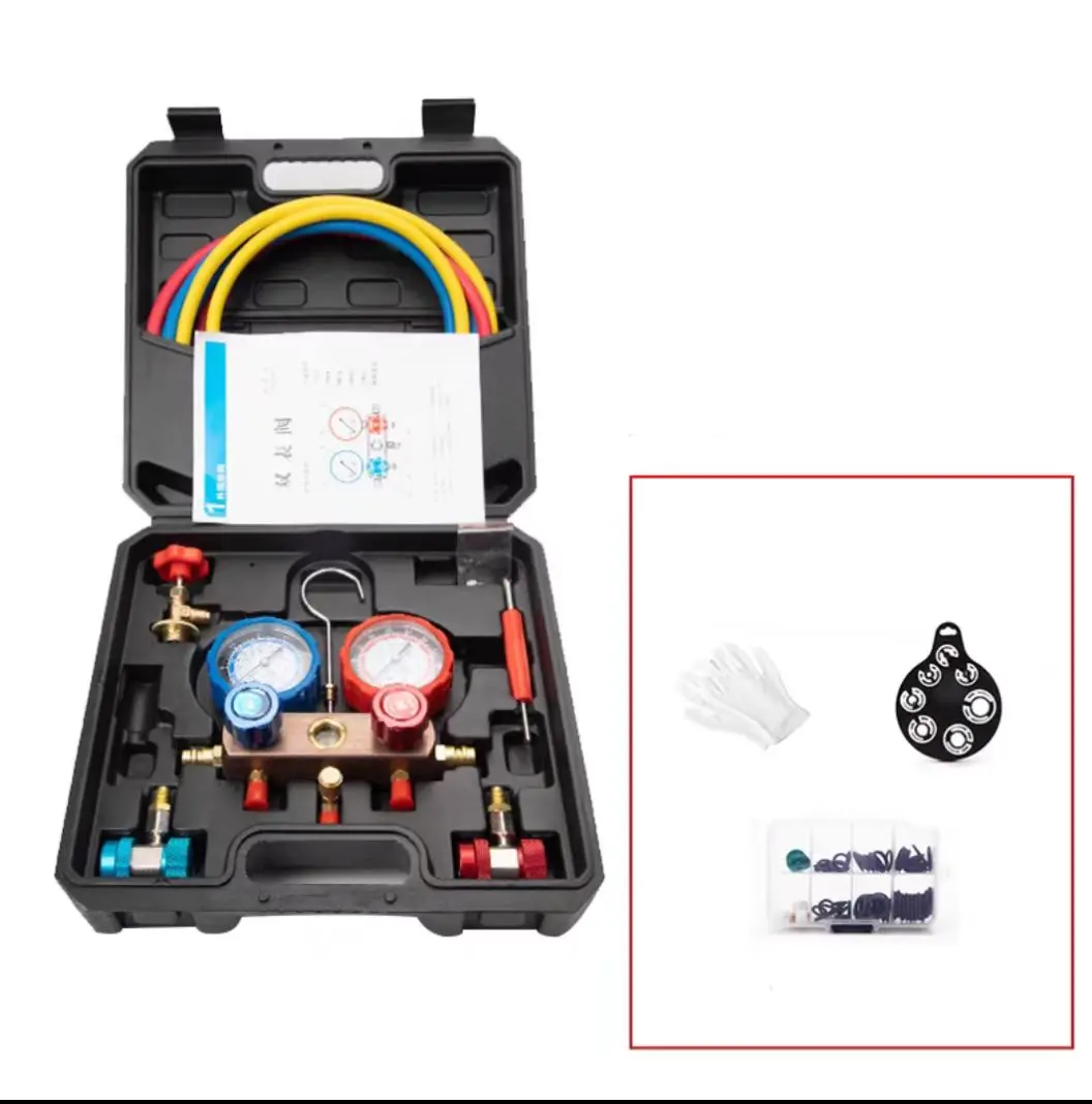 ac-refrigeration-a-c-r134a-4-way-manifold-gauge-set-r410-r22-r134a-refrigeration-ac-hvac-kit-2a31