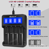 Intelligence 4-slot battery charger, fast charging LCD smart display, suitable for Li-NiMH batteries 18650 22650 17500 AA AAA C