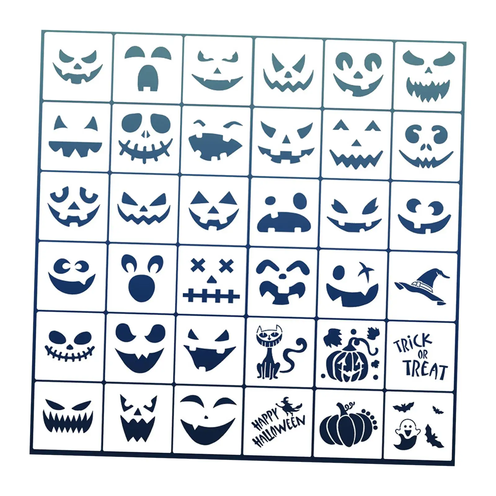 36x Pumpkins Face Stencils Premium Material DIY Supplies Face Painting Templates for Adults Children Kids Girls Boys Masquerade