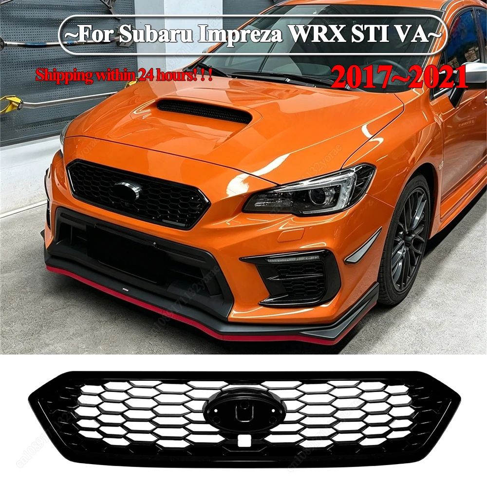 

For Subaru Impreza WRX STI VA 2017-2021 Car Front Grille Racing Grill Upper Bumper Hood Mesh Grid ABS Gloss Black Bodykit Tuning