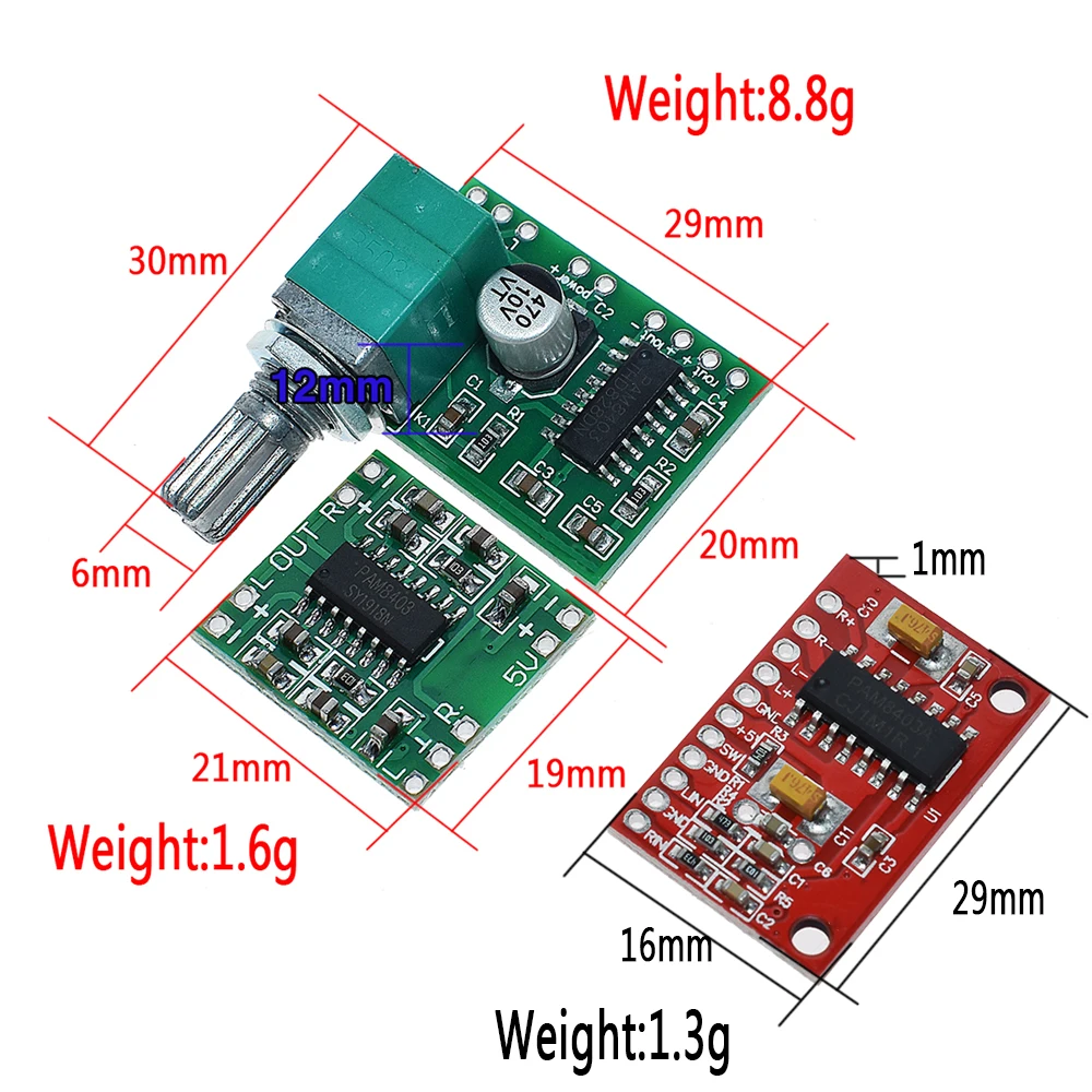 Super Mini Digital Power Amplifier Board PAM8403 Miniature Class D Power Amplifier Board 2 * 3 W high 2.5-5V USB