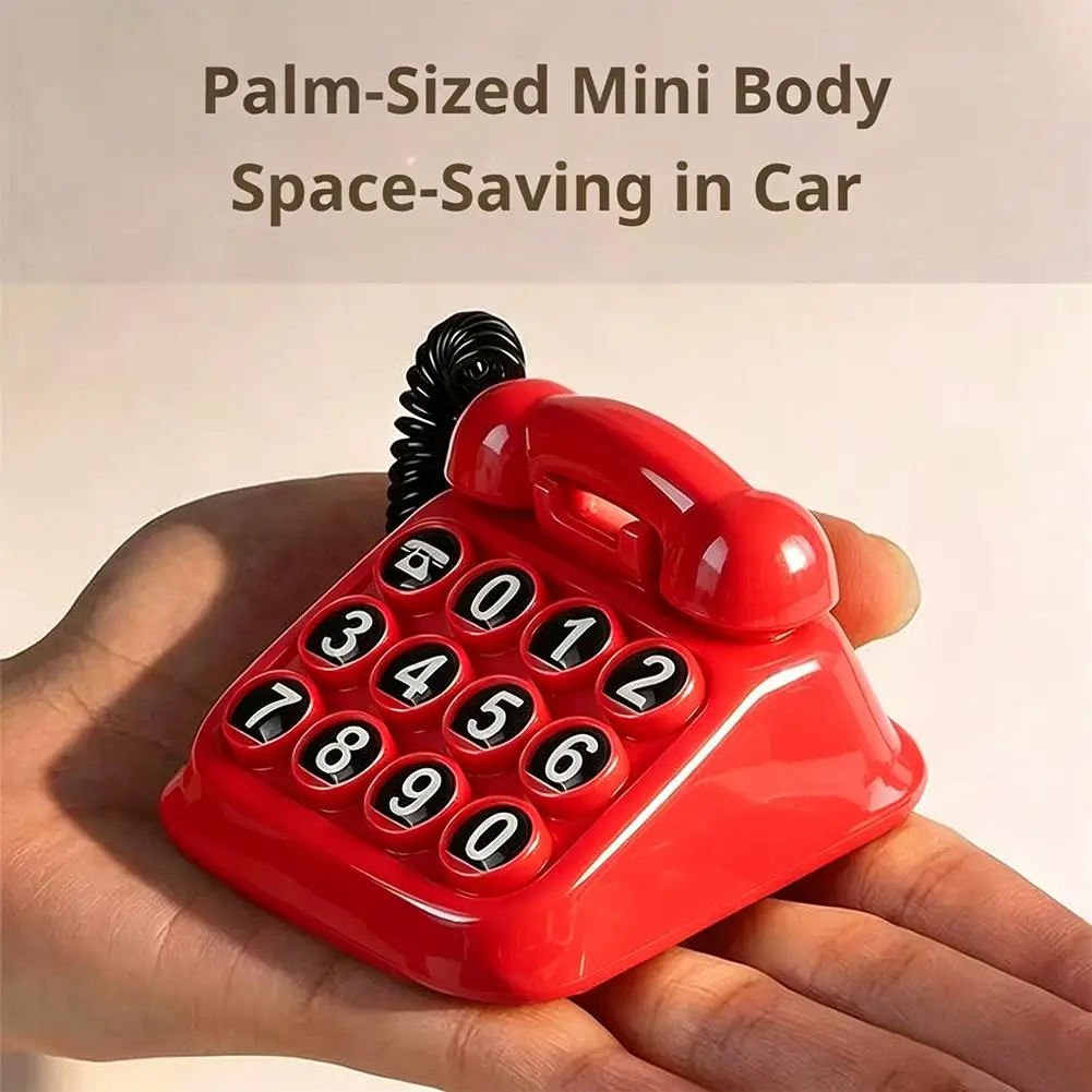 Car Dashboard Retro Telephone Parking Number Plate Creative Removable Digital Card Ornament Vehicle Interior Decoration Accessor - view 4