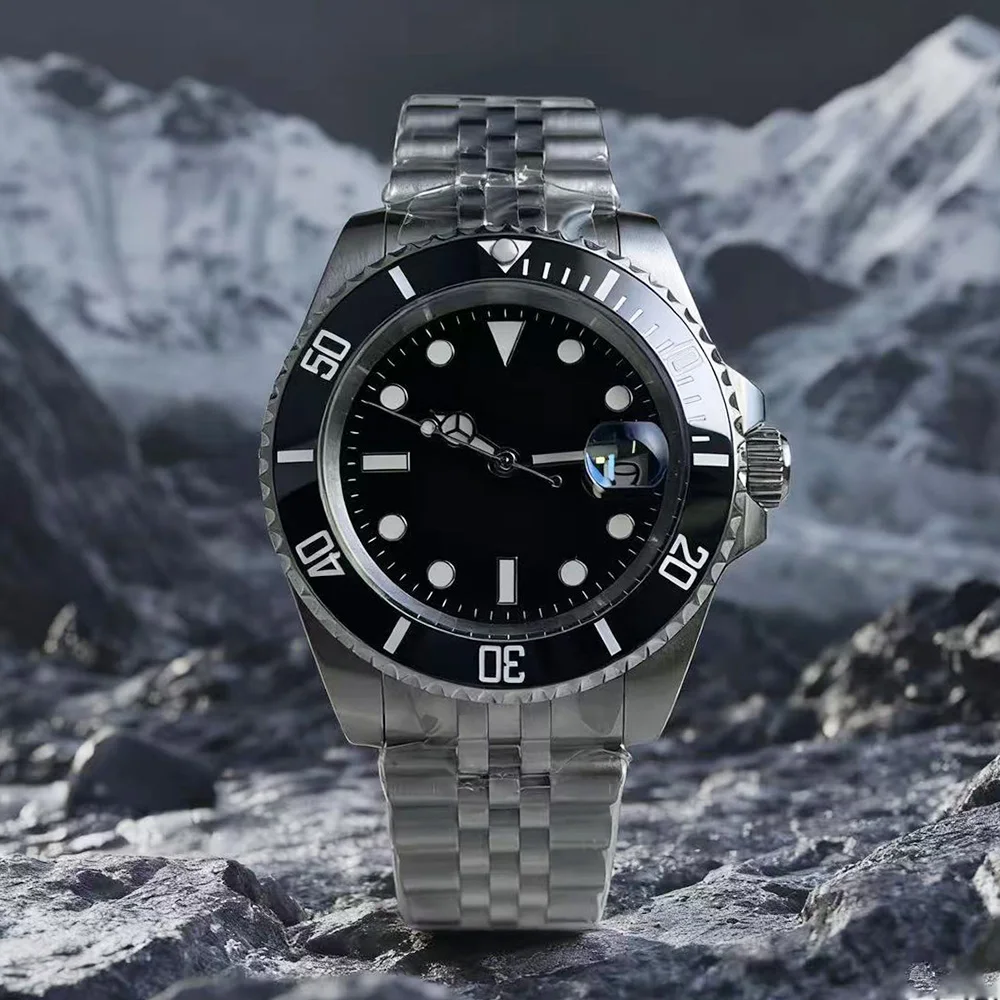 

Men's watch, 40mmMIYOTA automatic movement, water-resistant sapphire glass, black dial, date 316L oyster bracelet