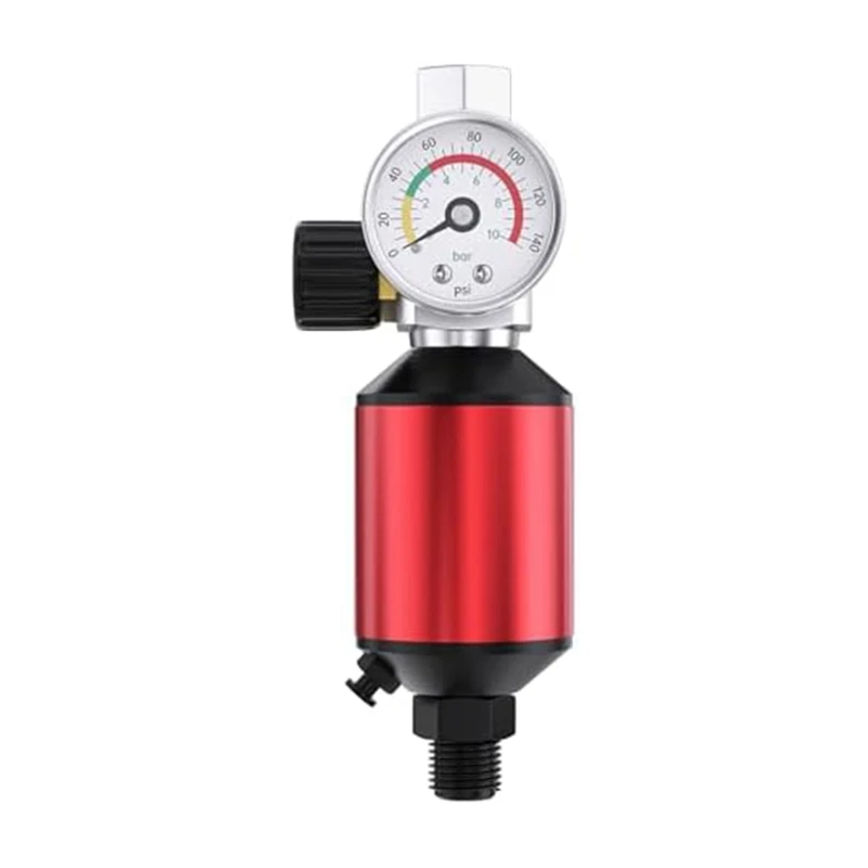 

Air Compressor Drain Valve 1/4Inch NPT Inlet And Outlet Air Pressure Regulator,For Air Tools