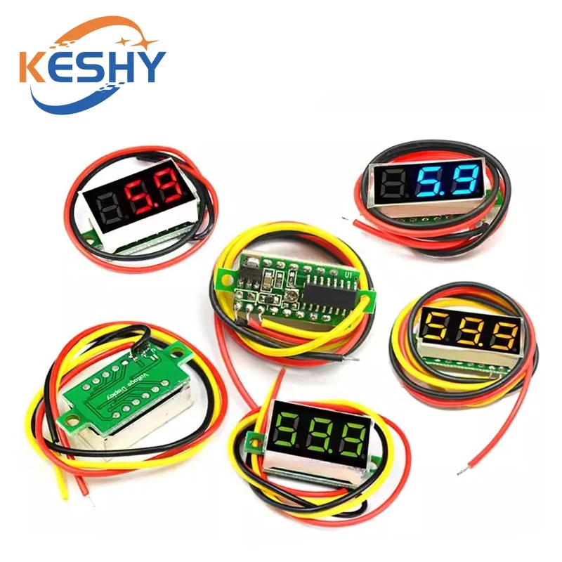 0.28 0.36 Inch DC 0-30V LED Mini Digital Voltmeter Blue/red/green LED Display Volt Meter Gauge Voltage Panel Meter 2 3 wires
