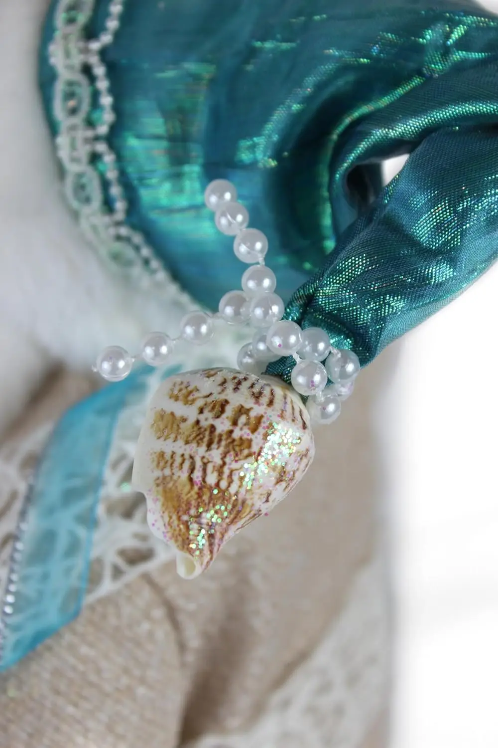 Figura navideña de Papá Noel aguamarina de pie de 16", decoración navideña para el hogar festivo