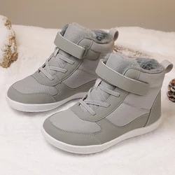 Winter Waterproof Kids Snow Boots Plush Ankle Barefoot snow boots Anti-Slip Casual Children Boots Warm Boy Girls Cotton Shoes