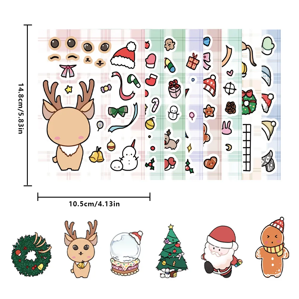 8-teilige Aufkleber mit Weihnachtsmotiv – festliche Aufkleber für Handbücher, Handyhüllen und Tassen im BulingBulingStickers Store