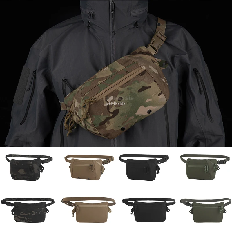 

Tactical Shoulder Chest Bag Outdoor Sports Durable Hiking Hunting Crossbody Pack with Zipper Pocket CS Paintball Waist Bags
