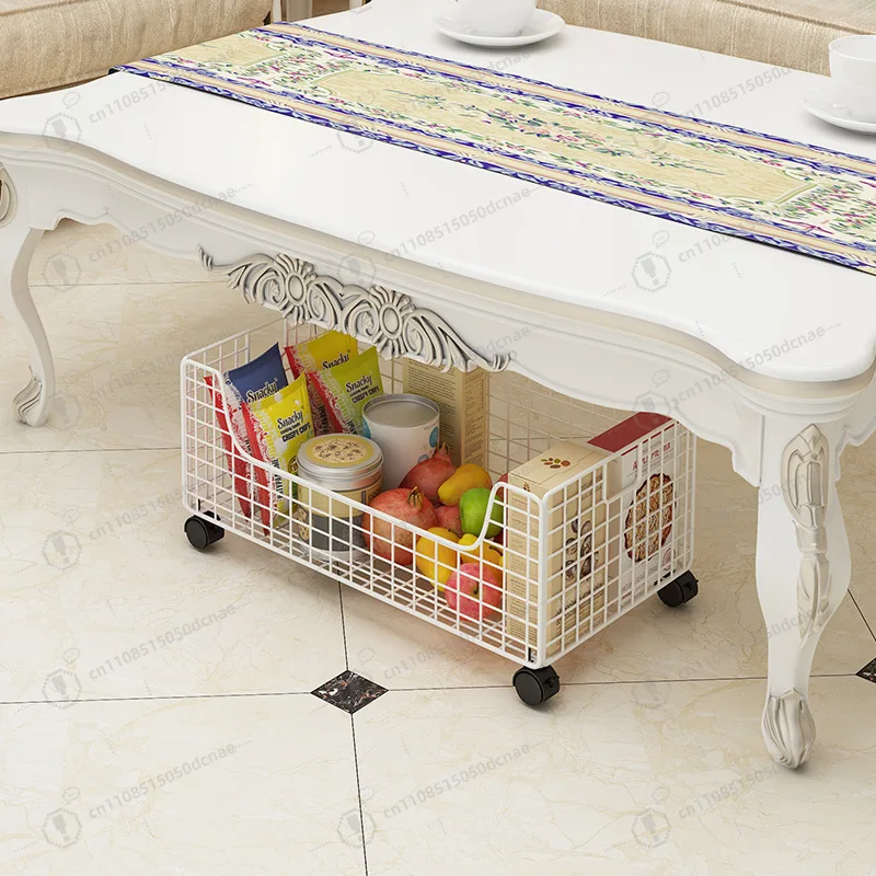 

Bottom shelf, storage simple movable cart with wheels, floor artifact snacks