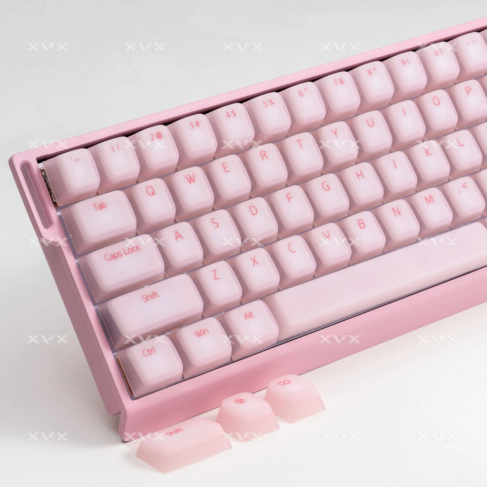 Pink White Cute Silicone Keycaps 113 Keys Soft Pudding Keycaps Cherry Profile for MX Mechanical Keyboard Gaming Custom Keycaps