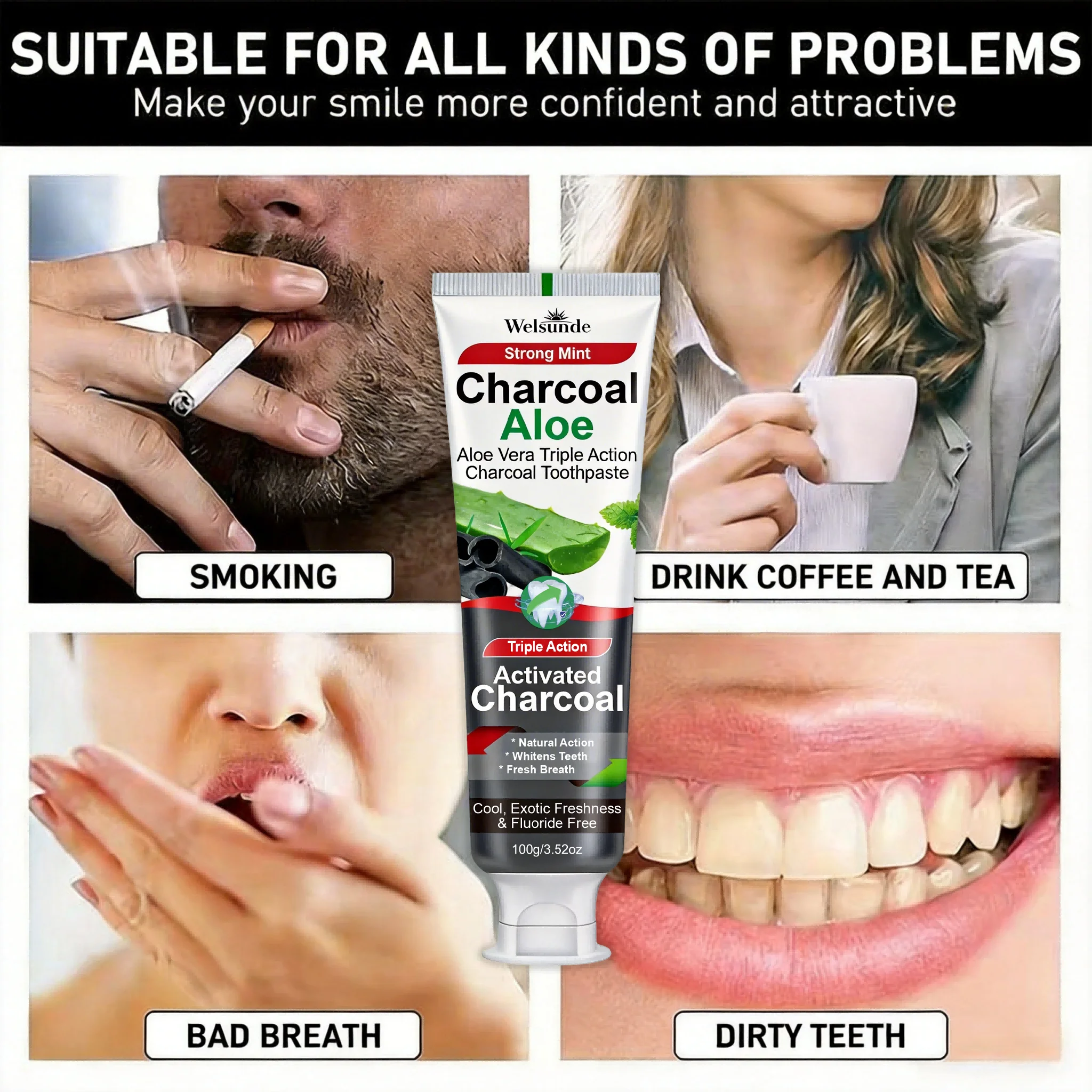 1/3PCS Activated Charcoal Aloe - Teeth Whitening Filter 评论和价格
