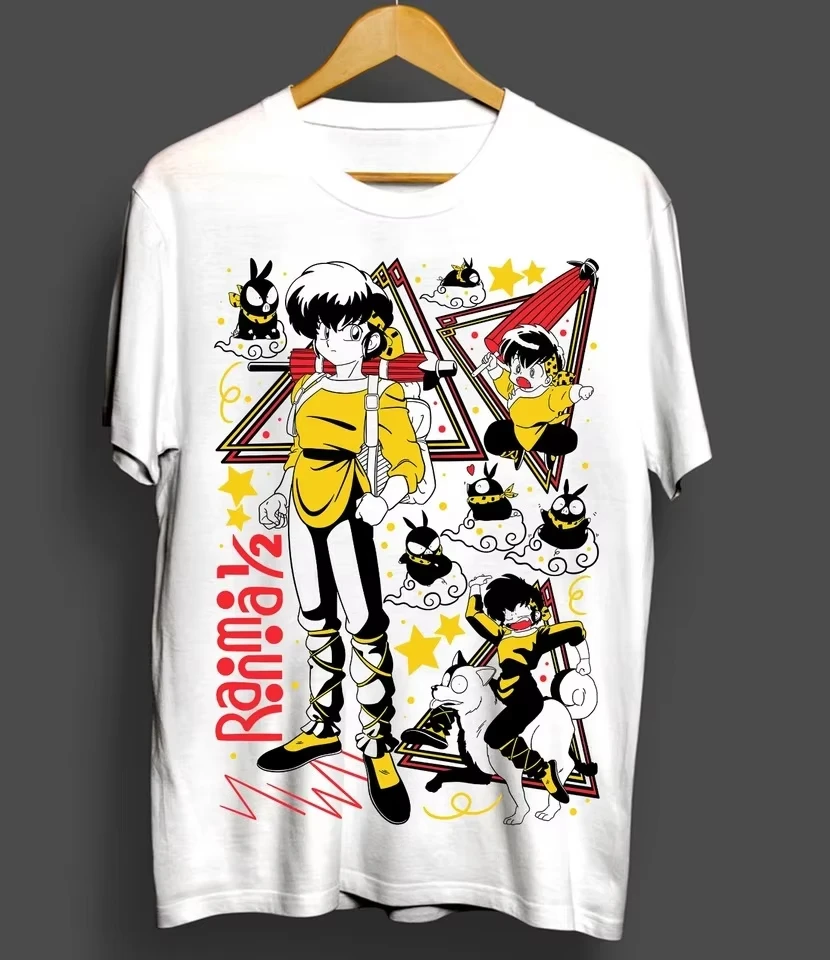 Ranma 1/2 Shampoo Duck T-Shirt Men Women Cotton Graphic Printed Short Sleeve Japanese Retro Tee Summer Casual 2026 Hot Sale