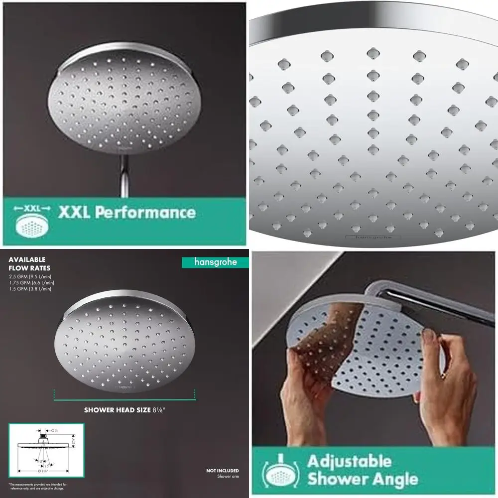 

8-inch Fixed Shower Head with 1 Spray in Chrome Finish, 2.5 GPM, Model 26271001