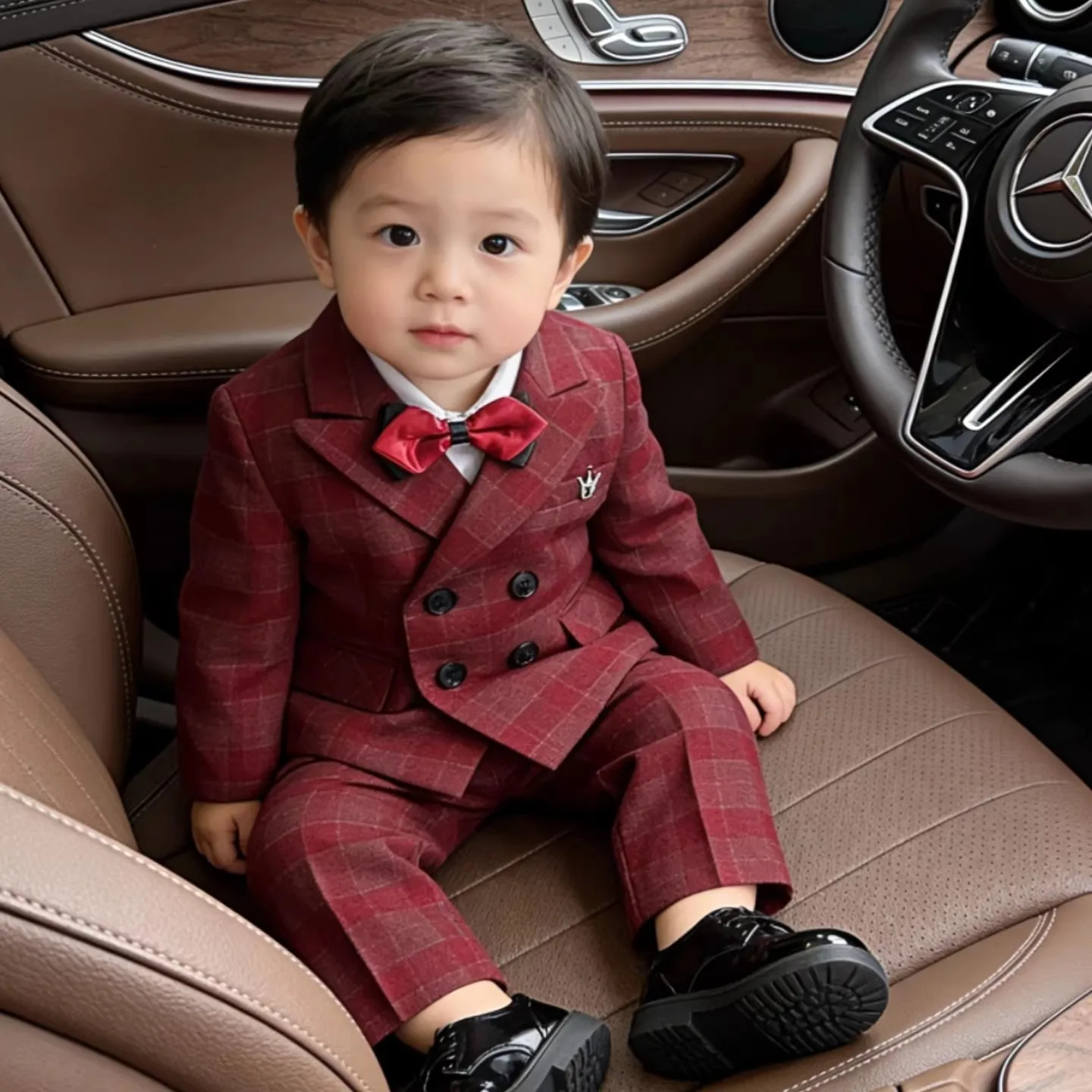 Kinderanzug Stilvoller Jungenanzug für Neujahr Geburtstag Bankett Blumenjungen Festliche Kleidung Baby Erster Geburtstag Outfit