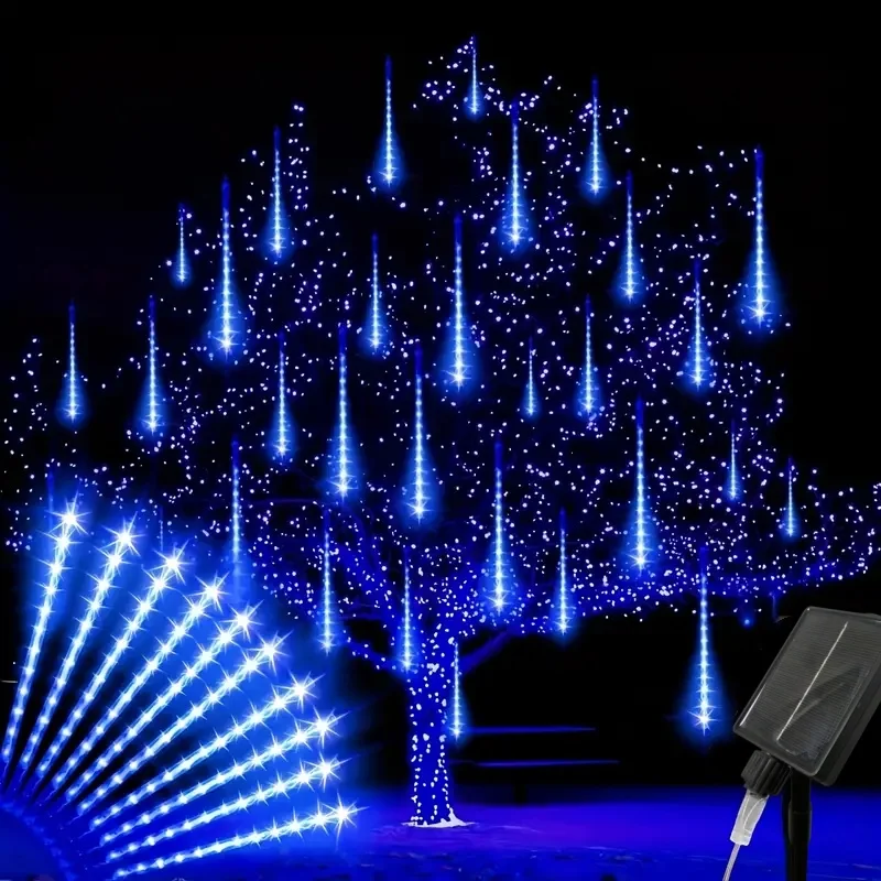 LED Meteor Shower Rain Lights Waterproof Falling Raindrop Fairy String Light for Christmas Holiday Party Patio Decor 30/50CM