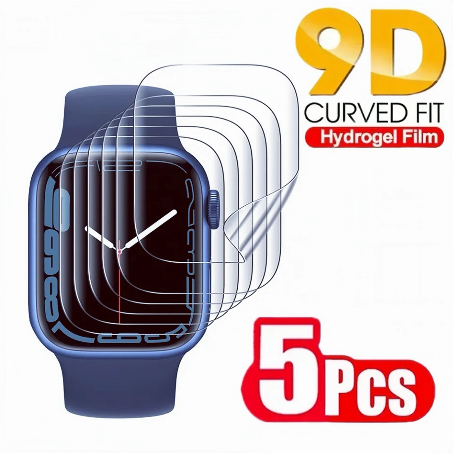 

5PCS Soft Hydrogel Film For Apple Watch Series 10 9 8 7 SE 46MM 42MM 41MM 45MM 40/44MM iWatch Ultra 2 49MM Screen Protector Film