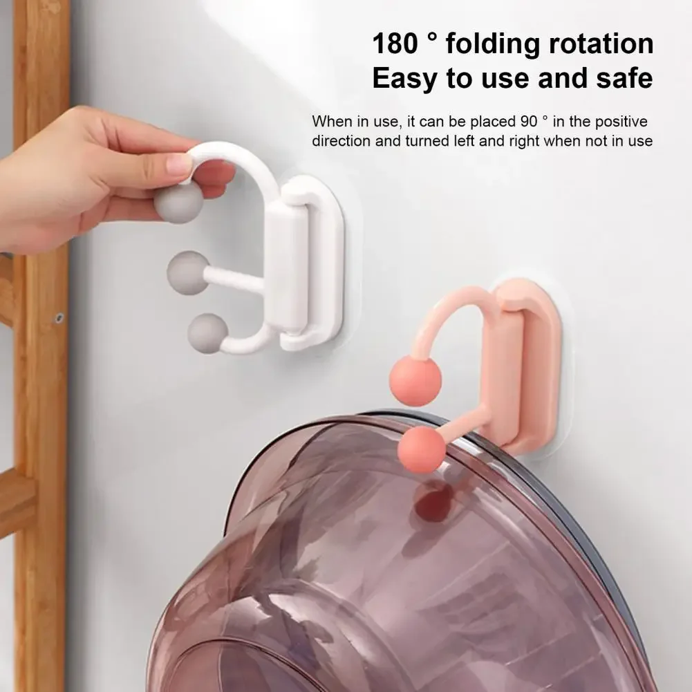 1 Set Washbasin Rack Strong Load-bearing No Punching Wall Mounted Stackable Hanging Basin Storage Rack Household Products Hooks