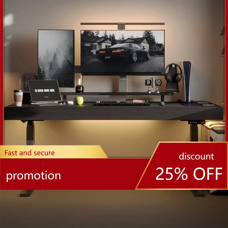 

Multifunctional Electric Lifting Desk Computer Desk Solid Wood Double Living Room Large Desk