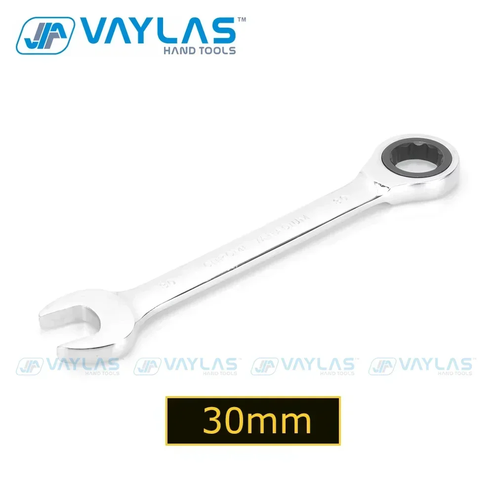 30mm Open End Ratchet Wrench Fixed Head Full Polished Ratcheting Spanner Chrome Vanadium Auto Repair Hand Tools 30 mm