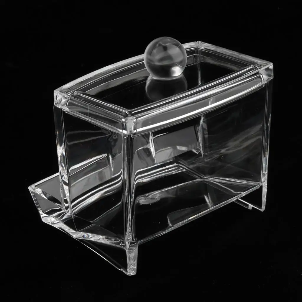 

2-4pack Clear Acrylic Cotton Swab Cosmetic Makeup Case Storage Holder Box A