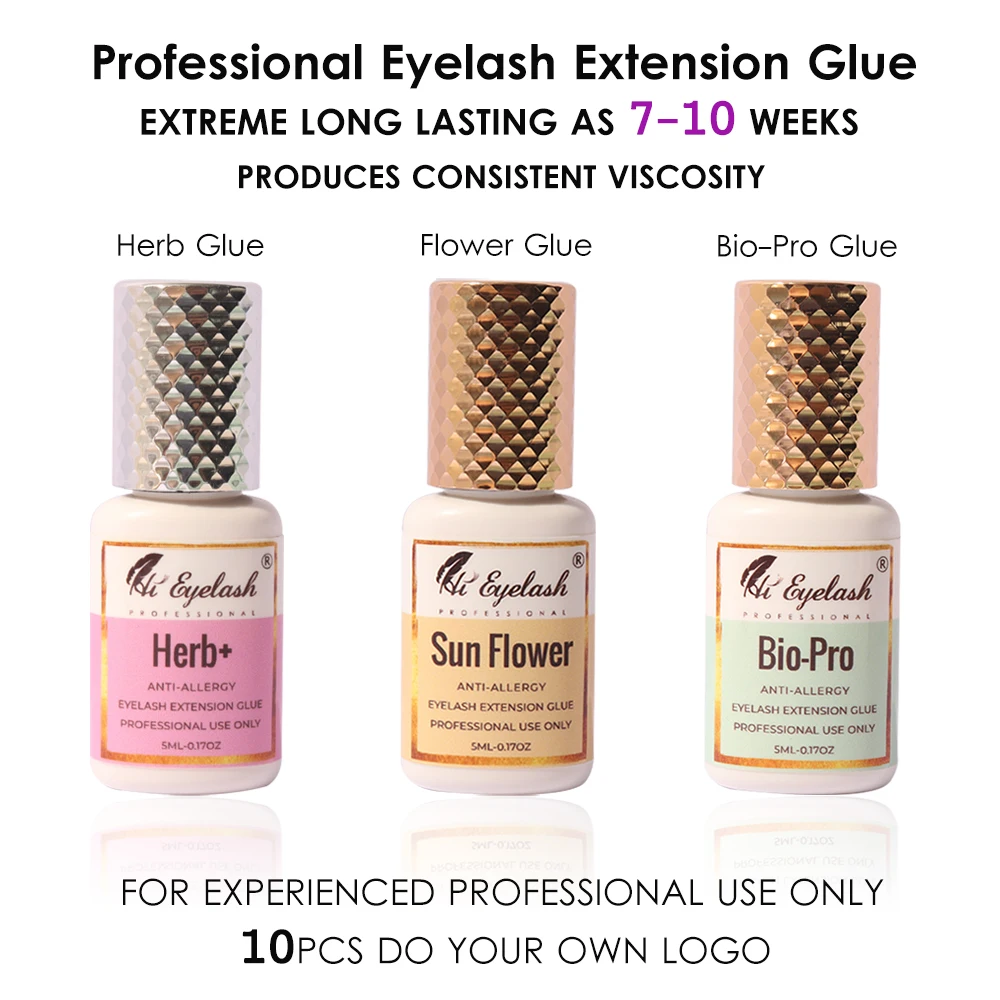 

3pcs Professional Eyelash Extension Glue 1 Second Quick Dry Anti-Allergy Strong Adhesive Glue For Fake Eyelashes Private Label