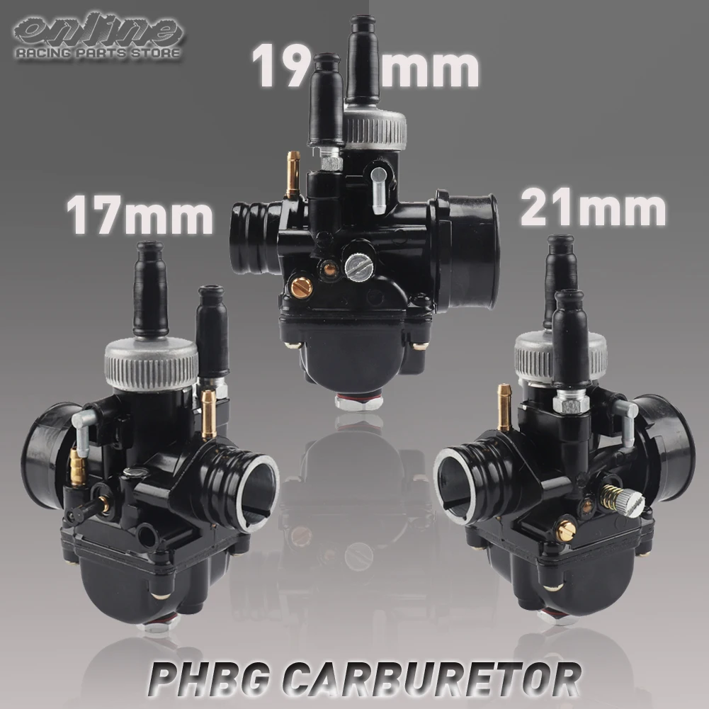 Racing Carburador para Dellorte, Carb para Dellorte, PHBG, DIO JOG, 50cc, 90cc, BWS100, Yamaha Zuma Scooter, 17mm, 19mm, 21mm